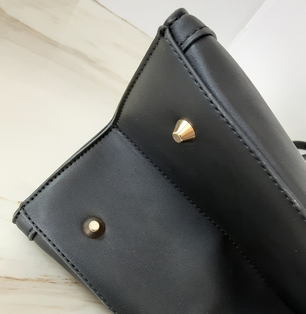 LOVEVOOK Laptop Bag Lightweight Black PU Leather Large Shoulder | Satchel Bag - Picture 6 of 12
